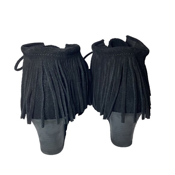 Minnie Tonka Black Suede Leather Lace Up Heels Size 8 Model #84020 Pre-Owned - Picture 10 of 12